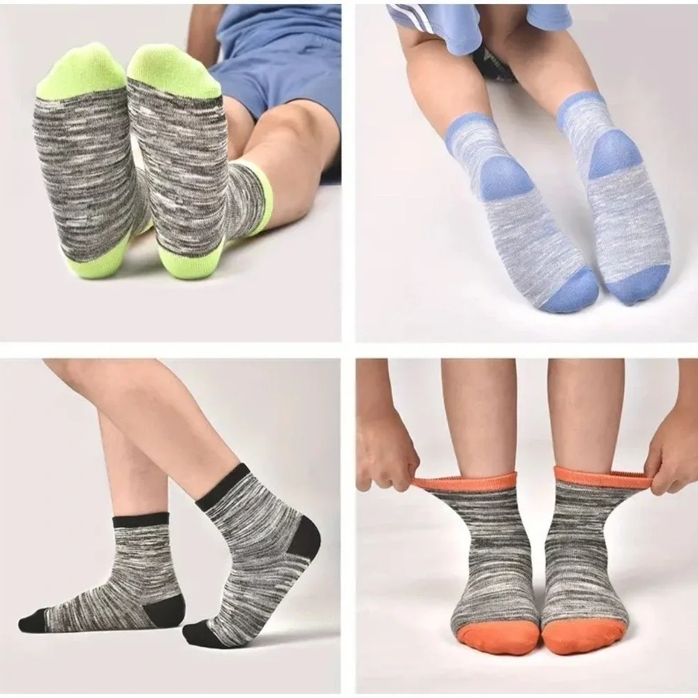 Sports Casual Crew Socks 7-10 YO Boys Retro Striped Soft Anti-slip‎ Youth NEW